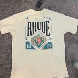 Rhude T shirt medium beige vintage card